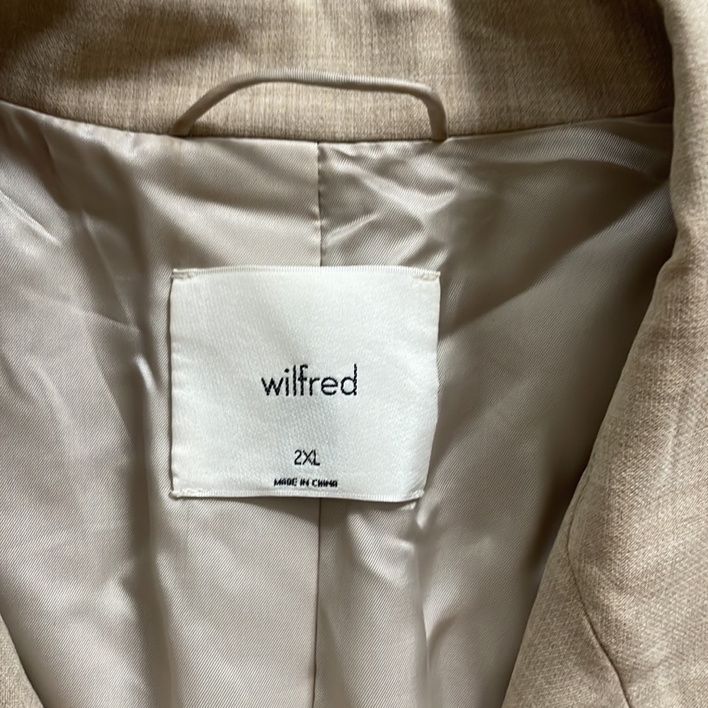 Aritzia Wilfred Generation Blazer Heather Oatmeal 2xl Gem